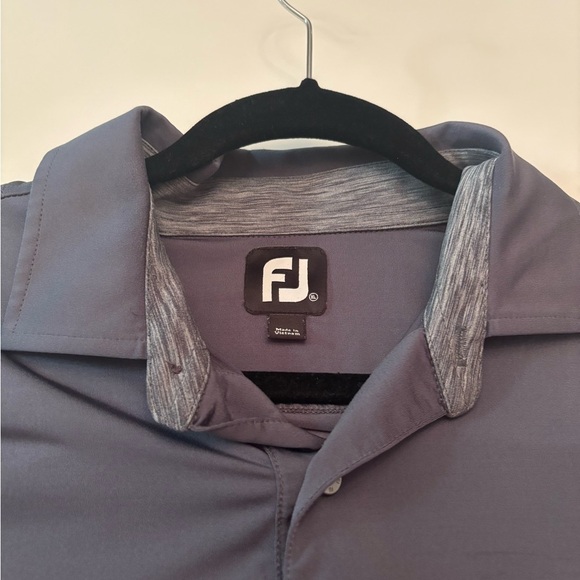 FootJoy FJ Men’s XL Golf Polo Shirt Gray Pink Stripe Performance Stretch - Picture 2 of 7
